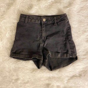H&M Black High Waist Denim Shorts